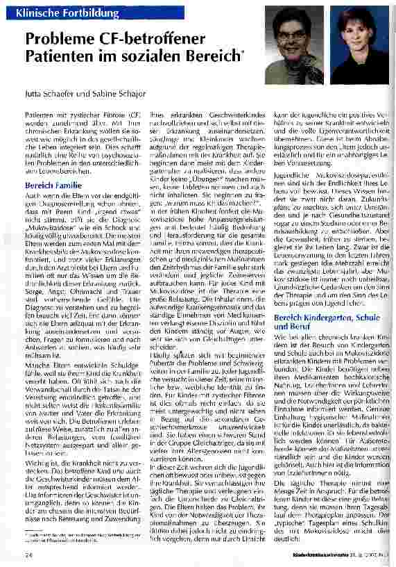 Vorschauseite 1: Probleme CF-betroffener Patienten im sozialen Bereich