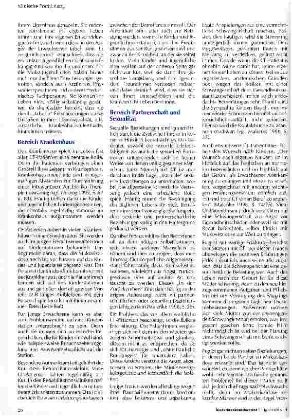 Vorschauseite 3: Probleme CF-betroffener Patienten im sozialen Bereich