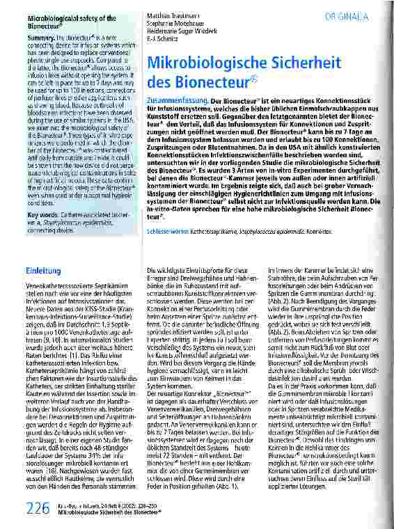 Vorschauseite 1: Mikrobiologische Sicherheit des Bionecteur