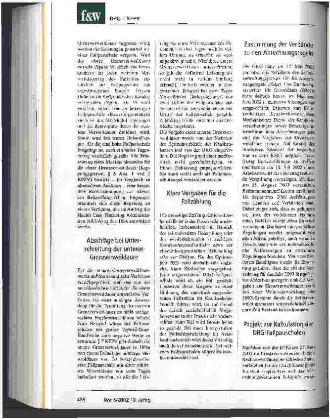 Vorschauseite 3: Jetzt haben die Krankenhäuser die Wahl Das BMG sichert fristgerecht den Einstieg ins DRG-Fallpauschalensystem