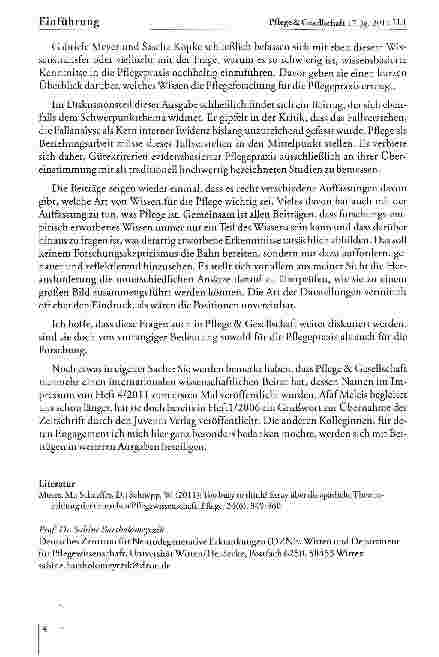 Vorschauseite 2: Evidenz, Evidence und evidence-based -Pflege-Perspektiven?