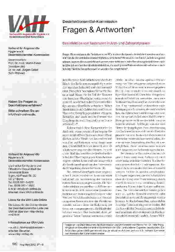 Vorschauseite 1: Desinfektionsmittel-Kommission