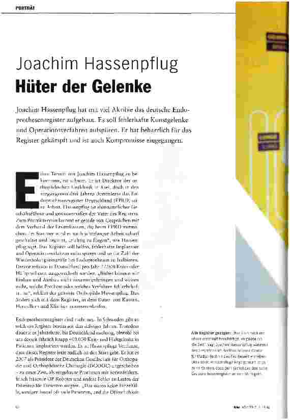 Vorschauseite 1: Joachim Hassenpflug Hüter der Gelenke