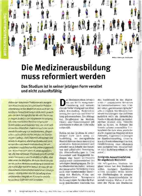Vorschauseite 1: Die Medizinerausbildung muss reformiert werden