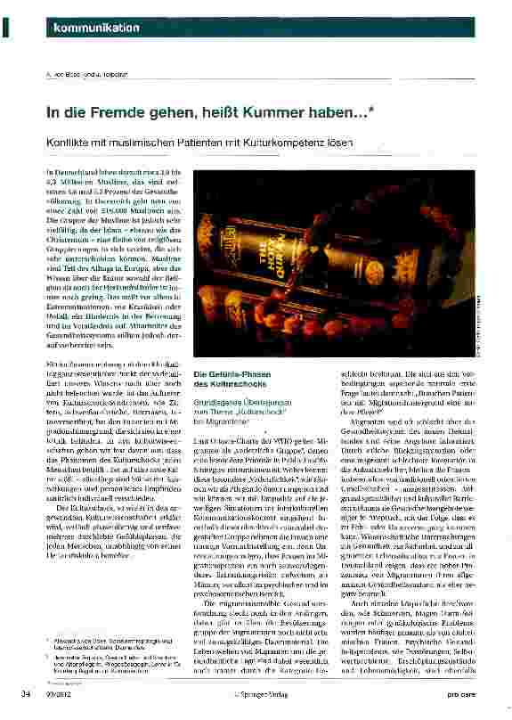 Vorschauseite 1: In die Fremde gehen, heißt Kummer haben. ..
