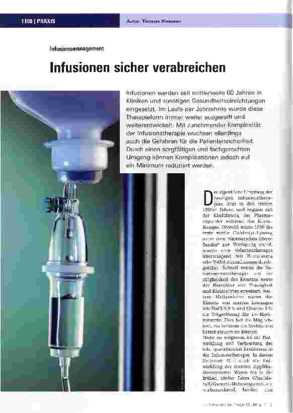 Vorschauseite 1: Infusionen sicher verabreichen
