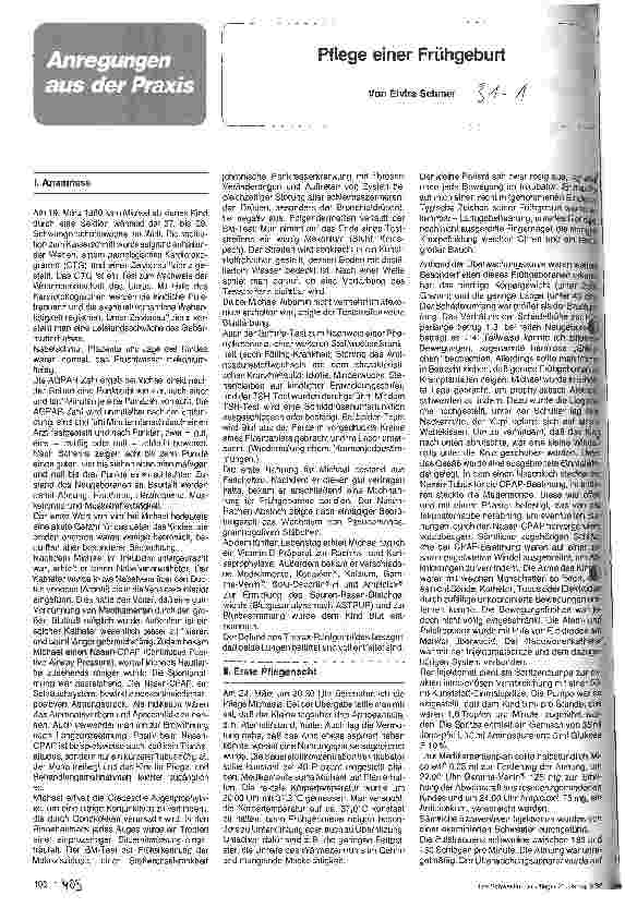 Vorschauseite 1: Pflege einer Frühgeburt
