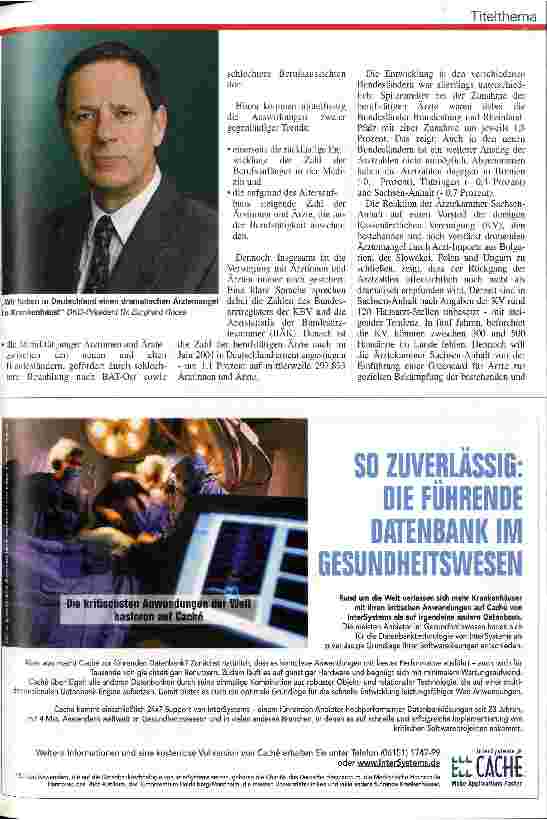 Vorschauseite 5: Von der Ärzteschwemme zum dramatischen Ärztemangel: ...da waren es nur noch Neun!