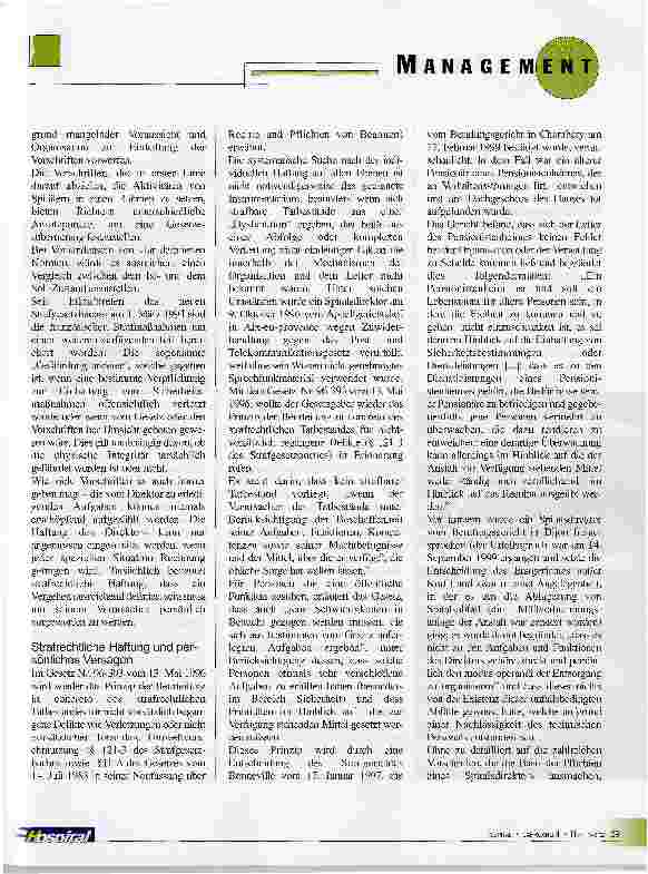 Vorschauseite 2: DIE HAFTUNG DES SPITALDIREKTORS IN FRANKREICH