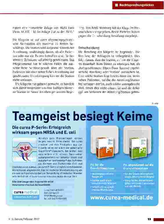 Vorschauseite 2: Dienstzulage auf einer halbgeschlossenen psychiatrischen Station („Open-Door-System)LAG Niedersachsen vom 21.2.2011 (12 Sa 1249/10)