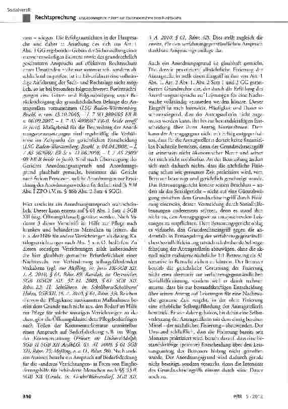 Vorschauseite 3: Eingliederungshilfe in Form der Kostenübernahme einer Nachtwache