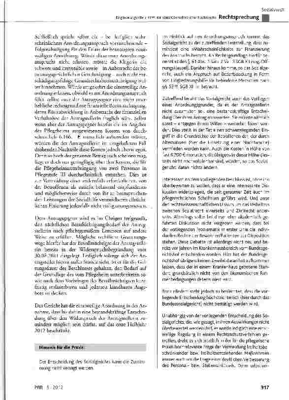 Vorschauseite 4: Eingliederungshilfe in Form der Kostenübernahme einer Nachtwache