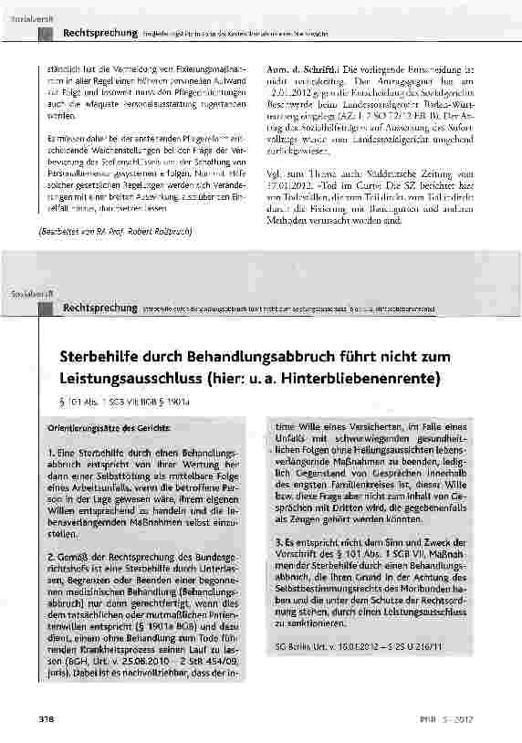 Vorschauseite 5: Eingliederungshilfe in Form der Kostenübernahme einer Nachtwache