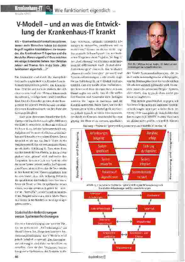Vorschauseite 1: V-Modell - und an was die Entwicklung der Krankenhaus-IT krankt