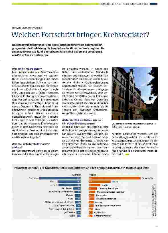Vorschauseite 1: Welchen Fortschritt bringen Krebsregister?