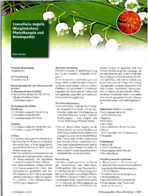 Vorschauseite 1: Convallaria majalis (Maiglöckchen): Phytotherapie und Homöopathie