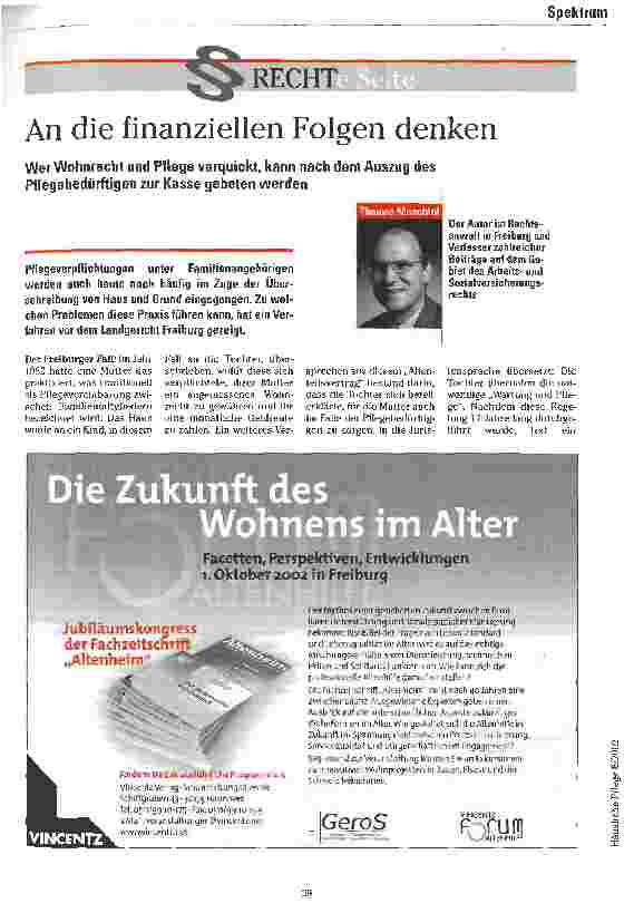 Vorschauseite 1: An die finanziellen Folgen denken