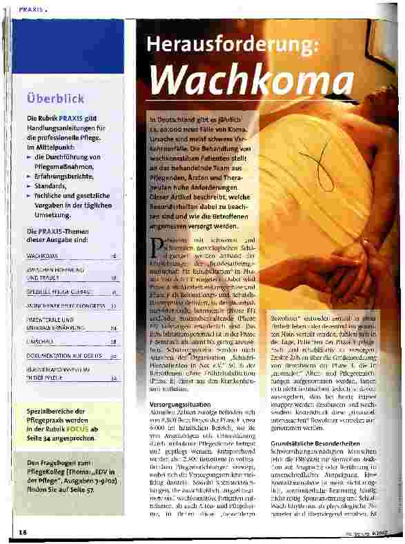 Vorschauseite 1: Herausforderung: Wachkoma