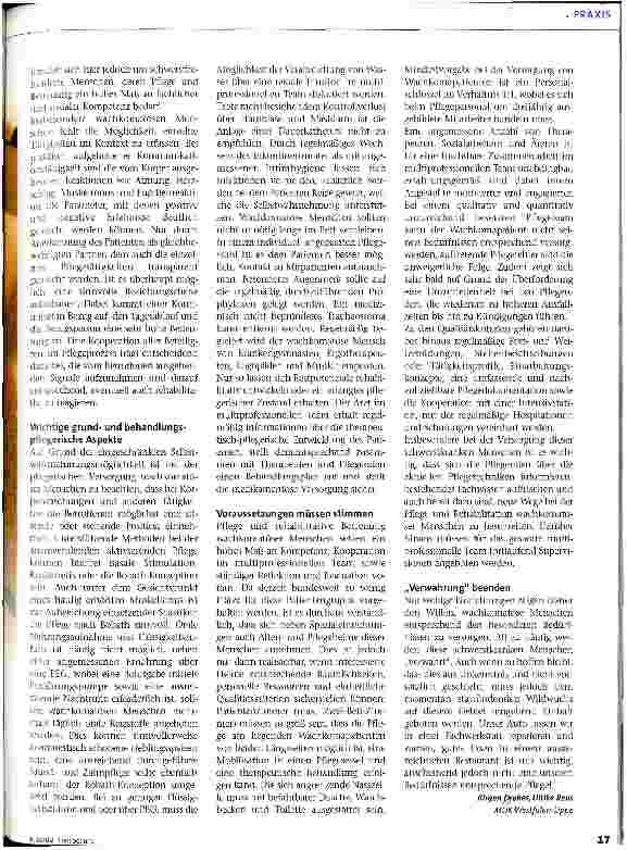 Vorschauseite 2: Herausforderung: Wachkoma