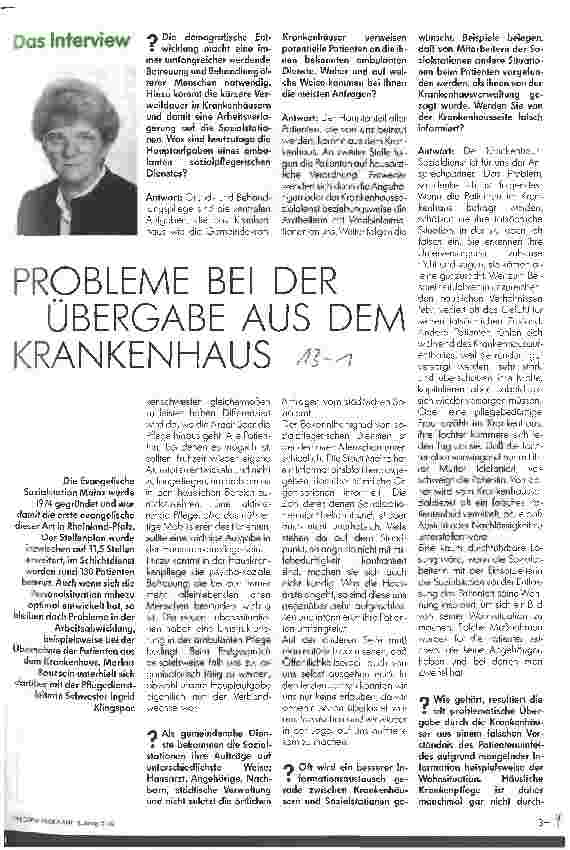 Vorschauseite 1: Probleme bei der Übergabe aus dem Krankenhaus