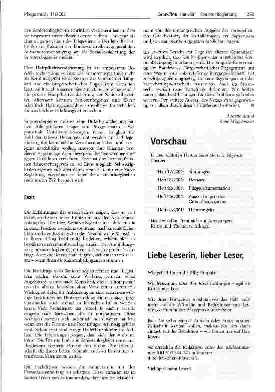 Vorschauseite 5: Seniorenbegleitung Ein neuer Knoten im sozialen Netz für alte Menschen