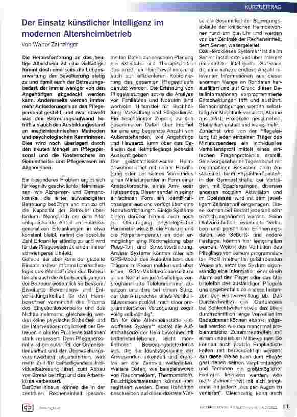 Vorschauseite 1: Der Einsatz künstlicher Intelligenz im modernen Altersheimbetrieb