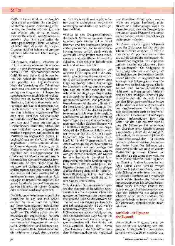 Vorschauseite 4: Stillgruppen - Ein Streifzug durch das Angebot leitungsunterstützter Gruppentreffen für stillende Familien in Deutschland
