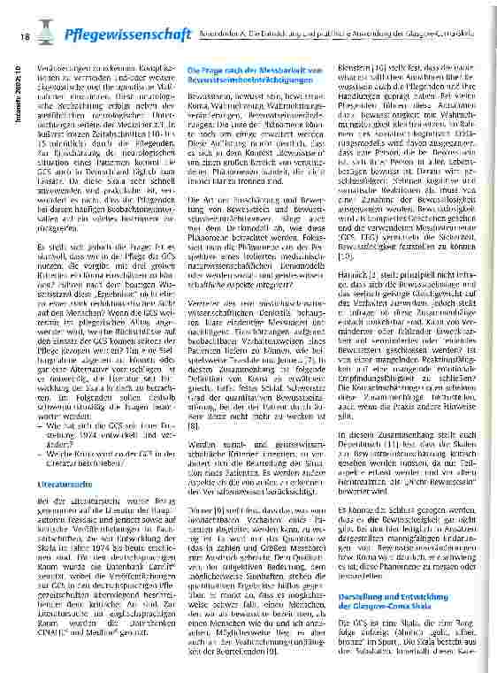 Vorschauseite 2: Die Entwicklung und praktische Anwendung der Glasgow-Coma-Skala