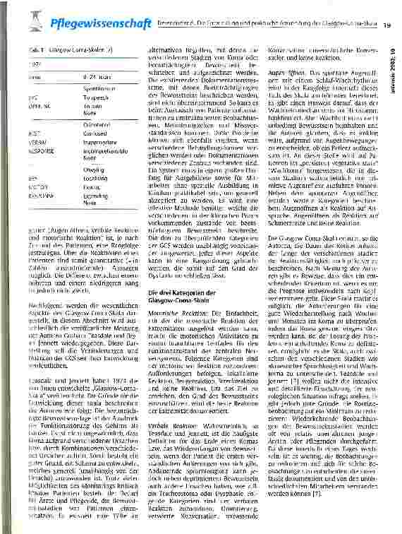 Vorschauseite 3: Die Entwicklung und praktische Anwendung der Glasgow-Coma-Skala