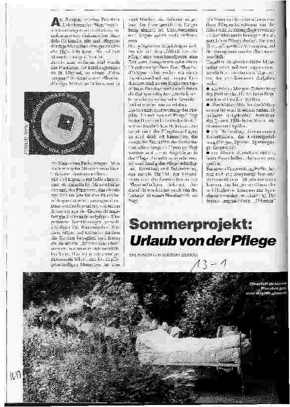 Vorschauseite 1: Sommerprojekt: Urlaub von der Pflege