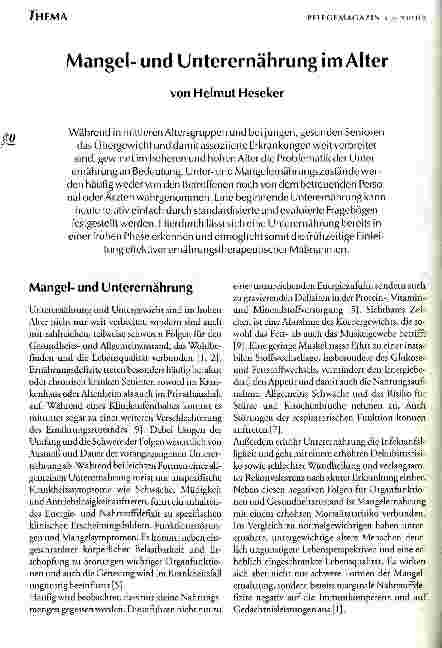 Vorschauseite 1: Mangelund Unterernährung im Alter