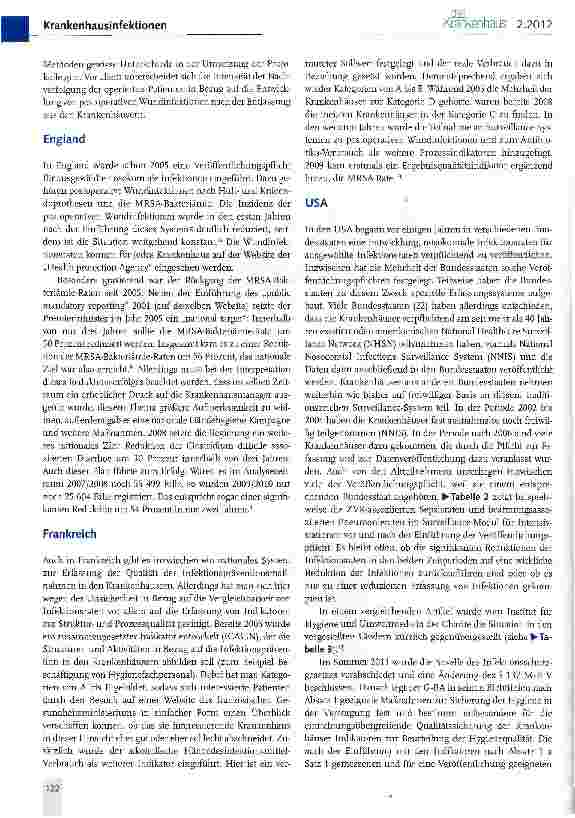 Vorschauseite 2: Veröffentlichungspflicht von nosokomialen Infektionsdaten in anderen Ländern