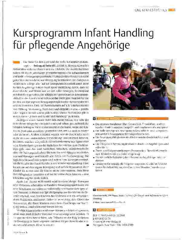 Vorschauseite 1: Kursprogramm Infant Handling für pflegende Angehörige