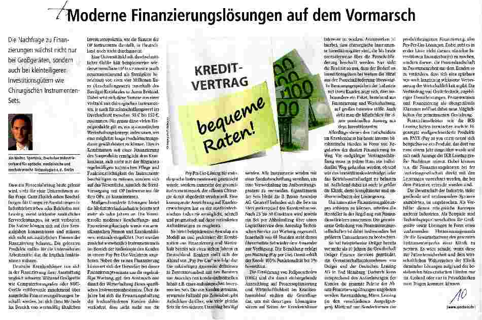 Vorschauseite 1: Moderne Finanzierungslösungen auf dem Vormarsch
