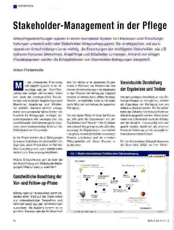 Vorschauseite 1: Stakeholder-Management in der Pflege