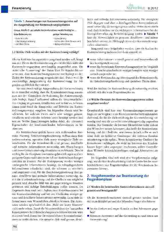 Vorschauseite 3: Kostenrechnung in Krankenhäusern (II)