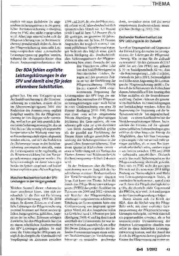 Vorschauseite 3: Der Pflege-Bahr: zum Schaden der Sozialen Pflegeversicherung und ihrer Versicherten
