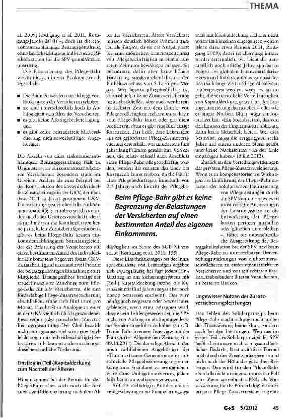 Vorschauseite 5: Der Pflege-Bahr: zum Schaden der Sozialen Pflegeversicherung und ihrer Versicherten