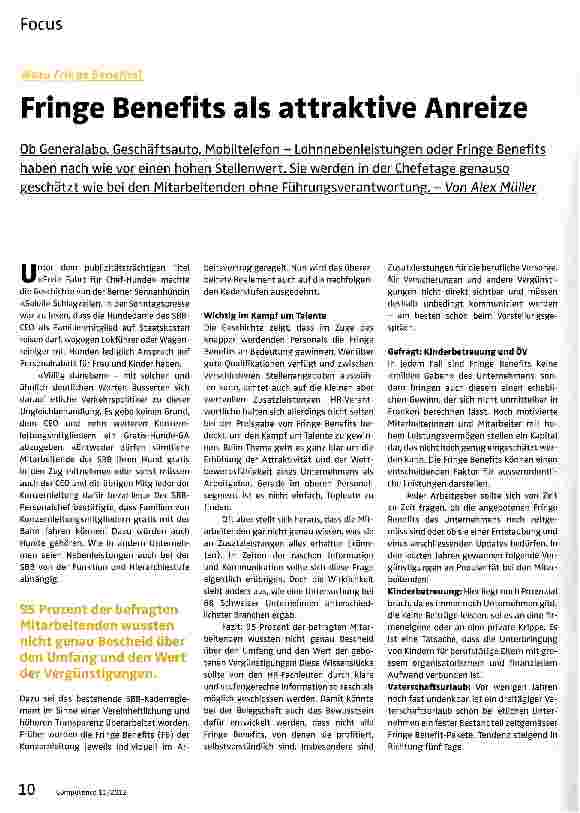 Vorschauseite 1: Fringe Benefits als attraktive Anreize