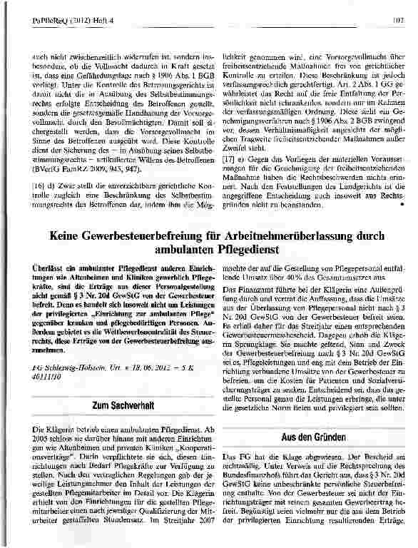 Vorschauseite 3: Fixierung von Heimbewohnern nur mit gerichtlicher Genehmigung