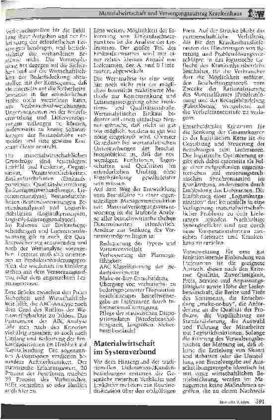 Vorschauseite 2: Materialwirtschaft und Versorgungsauftrag Krankenhaus