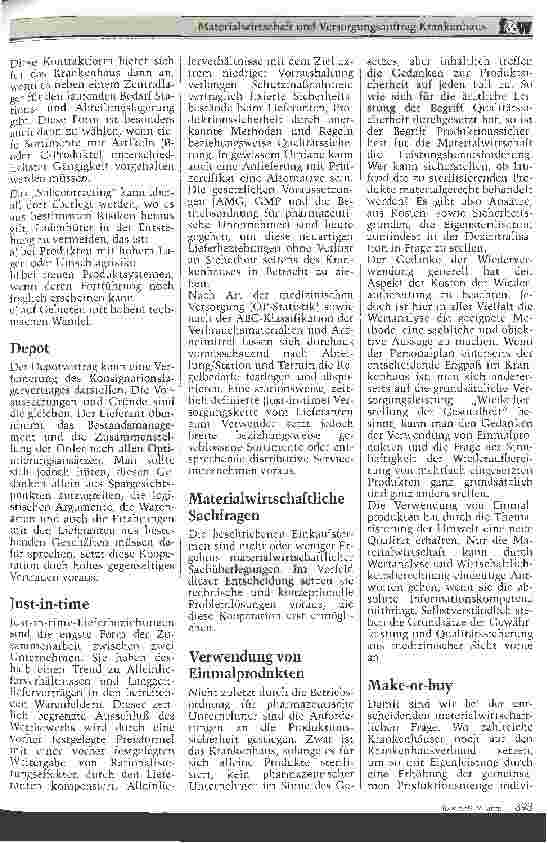 Vorschauseite 4: Materialwirtschaft und Versorgungsauftrag Krankenhaus