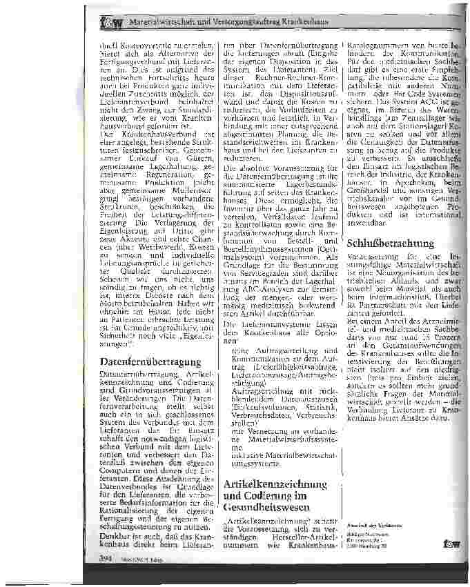 Vorschauseite 5: Materialwirtschaft und Versorgungsauftrag Krankenhaus
