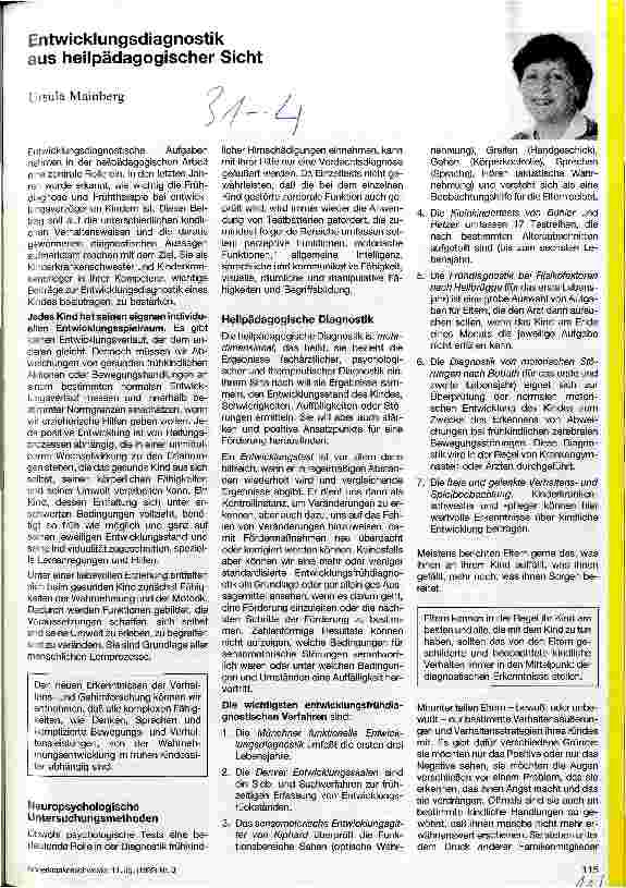 Vorschauseite 1: Entwicklungsdiagnostik aus heilpädiatrischer Sicht