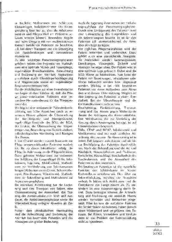 Vorschauseite 2: Pflege pneumoniekranker Patienten: Pflegerichtlinien zur Pneumonie-Prophylaxe