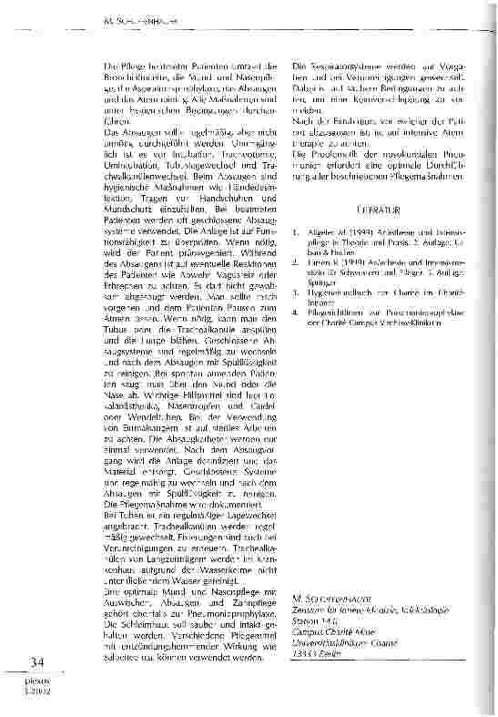 Vorschauseite 3: Pflege pneumoniekranker Patienten: Pflegerichtlinien zur Pneumonie-Prophylaxe