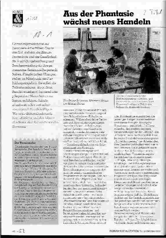 Vorschauseite 1: Aus der Phantasie wächst neues Handeln Kunst und Pflege
