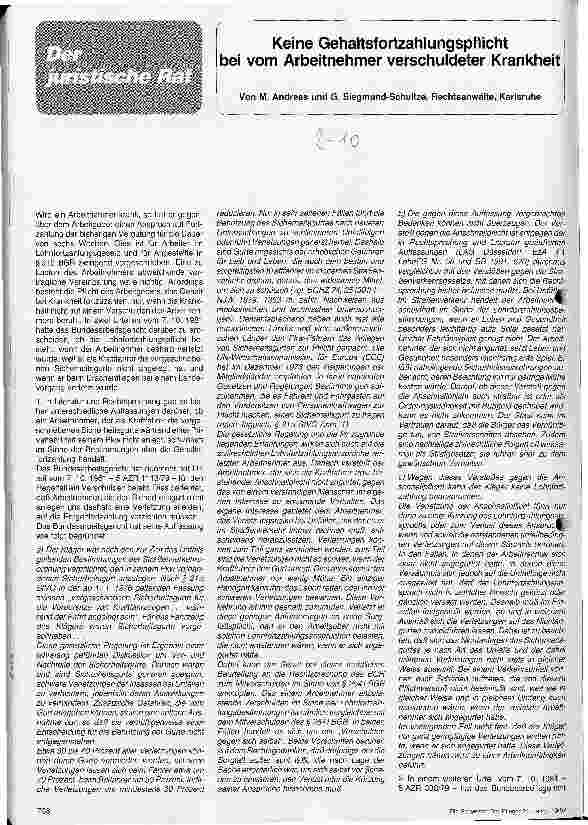 Vorschauseite 1: Keine Gehaltsfortzahlungspflicht bei vom Arbeitnehmer verschuldeter Krankheit
