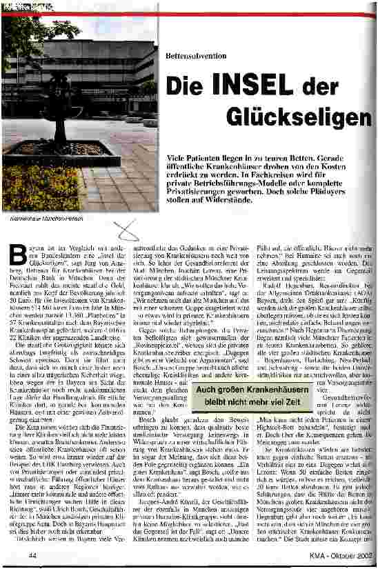 Vorschauseite 1: Bettensubvention: Die Insel der Glückseligen