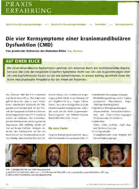 Vorschauseite 1: Die vier Kernsymptome einer kraniomandibulären Dysfunktion (CMD)